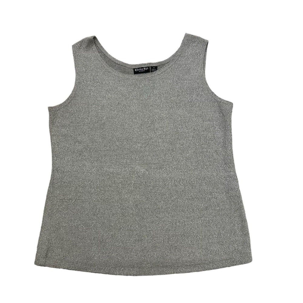 Effortless Style by Citiknits Shirt Womens Small S Gray Sleeveless Tank Top